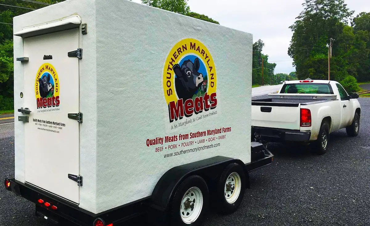 a Southern Maryland Meats freezer trailer